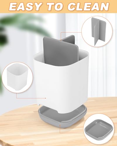 Miniatura 3 de Toaren Soporte Organizador De Cepillos Dientes,Porta Cepillo Dientes Baño,Portacepillos Dientes Eléctrico,Soporte Vaso Para Cepillo Dientes Y Pasta,Extraíble De Plástico,Antideslizante Para Familia