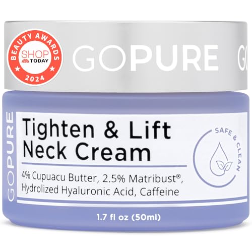 goPure Tighten & Lift Neck & Chest Moisturizer Cream for Visibly Firming, Tightening and Lifting Wrinkles & Crepey Skin, 1.7oz - View 4