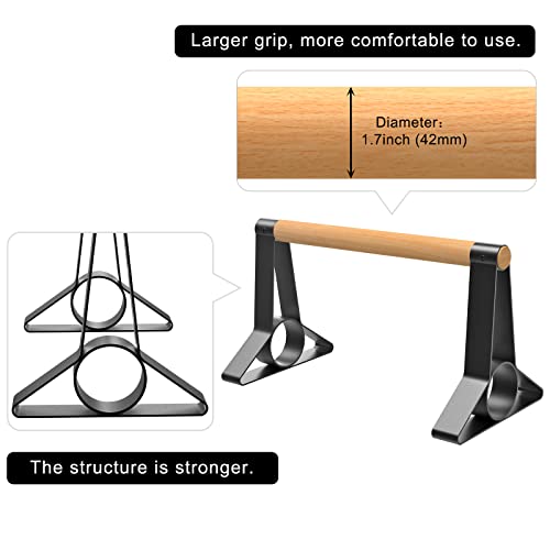 Dolibest Wooden Parallettes Bars, Wooden Handle Handstand Bars Non-Slip Parallette Bars For Calisthenics, Pushup Strength Training Indoor Outdoor Use #TOP3