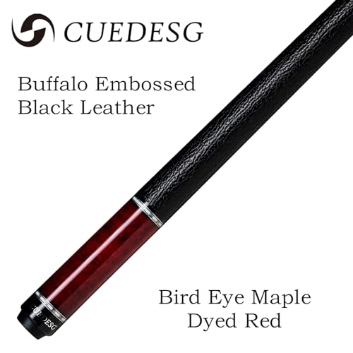 CUEDESG Carbon Fiber Pool Cue Stick 10.5mm/11.8mm/12.5mm,Low Deflection Pool Stick with Rare Wood Butt,Professional Cue Stick with Box Case(Bird Eye_Red_11.8mm) by CUEDESG - Image 7