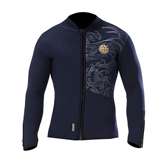 PAWHITS Neoprenanzug 5 mm Lange Ärmel Thermo-Neopren Jacke für Damen und Herren Schwarz (XXXL)