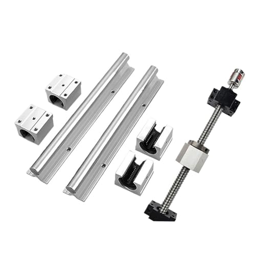 Metal Ball Screw nut end Processing 2pcs SBR12 Linear Rail+Linear Machined Ball Screw SFU1204 +1204 Nut+ Body Block DSG12H+ End Support Bearing BKBF10+ Coupling(1000mm)