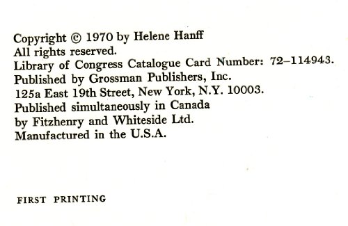 84, Charing Cross Road B001KQ0FVM Book Cover