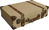 wald imports - Paperboard Suitcase -Decorative Storage Boxes - Suitcase for Decoration, Storage, and More (Light Tan Canvas)