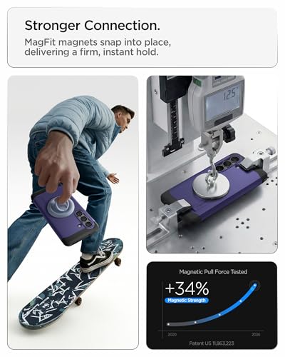 Image of Spigen for Galaxy S26 Case, Tough Armor MagFit [Kickstand] [Compatible with MagSafe] [Military-Grade Protection] - Ash Violet