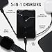 Ridge Magnetic Power Bank Fast Charging - Compatible with MagSafe - Portable Charger Power Bank - with Built in Cable and Wireless Charging, 5-in-1 Charging & Magnetic Attachment (Matte Black)