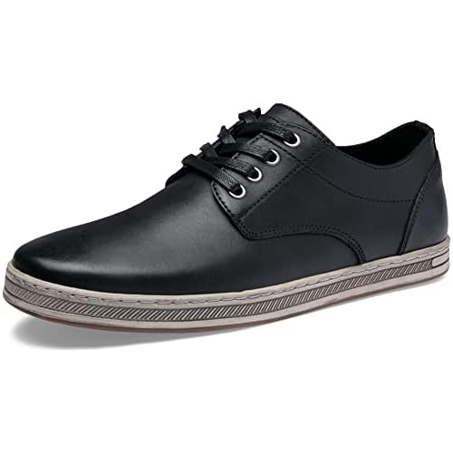 Jousen Men's Fashion Sneakers Leather Retro Casual Shoes for Men Breathable Dress Mens Sneakers