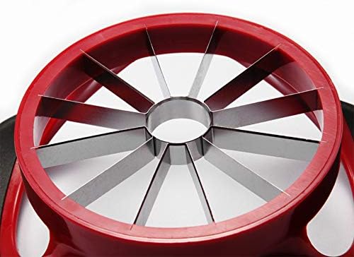 Beylos Easy Grip Apple Corer Slicer-Divider-Cutter-Wedger, Ergonomic Rubber Grip Handle, 12-Blades(Red Black)