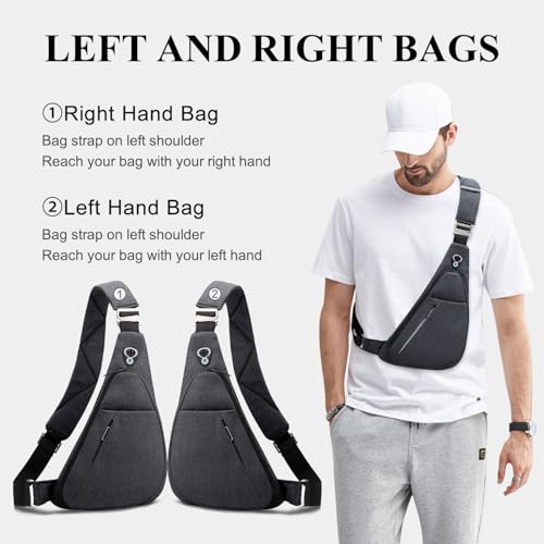 Mochila de pecho tipo daypack negro con compartimento personal de bolsillo 3