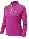 YSENTO Damen Sportshirt Langarm Laufshirt Atmungsaktiv Leichte Baselayer Sweatshirts T-Shirt für Training Fitness Yoga Gym(Dunkles Rosenrot,2XL)