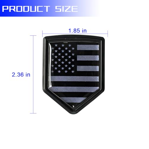 Image of Bittwee Ameican Flag Car Emblem, 3D Metal Vehicle Badge Decals with Strong Adhesive, Patriotic Automotive Badge Stickers Exterior Decoration Accessories, Universal for SUV, Sedan, Truck (Dark Black)