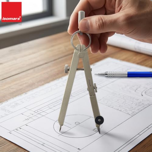 Image of Isomars Professional Technical Drawing Drafting Compass Set of 8
