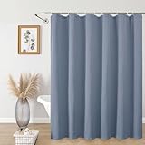 Aiyufeng 3D-strukturierter himmelblauer Duschvorhang für Badezimmer, Stoff-Duschvorhang, weiches Tuch & Hotel-Spa-Qualität, luxuriöse Boho-Badezimmervorhänge, maschinenwaschbar, Himmelblau, 183 x