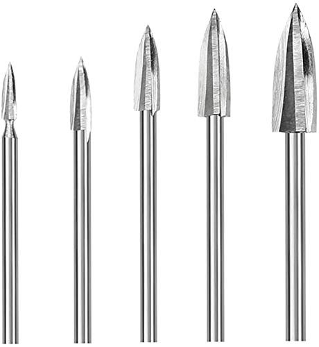 Proudsun 5PCS Wood Carving Tool Engraving Drill Accessories Bit Rasp Drilling Set for Woodworking DIY Rotary Tools