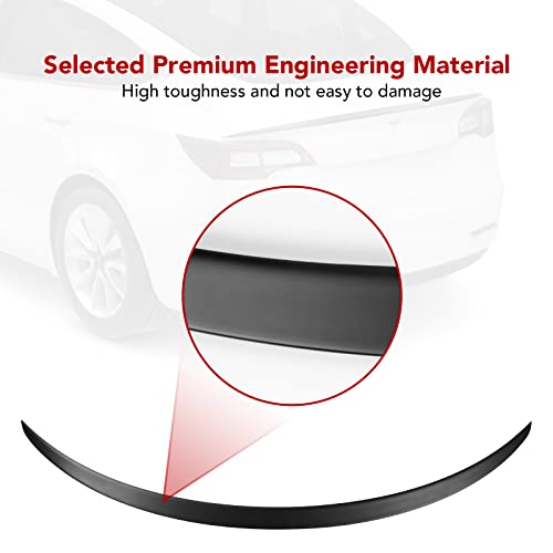 BASENOR Spoiler for Tesla Rear Spoiler Wing ABS Material Model 3 Accessories Matte Black by BASENOR - Image 3