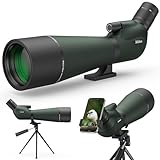 MidTen 20-60x80 BAK4 Waterproof Spotting Scope Kit with Tripod, Carrying Bag & Phone Adapter, Spotter Scope for Watching & Wildlife Viewing, Green