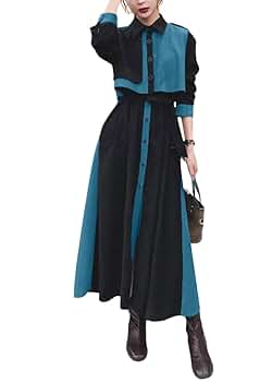 I133 美品 M 38 モラビトプルミエ ロング丈 シャツワンピ レディース Amazon.co.jp: [Minesam] ワンピース レディース 秋冬
