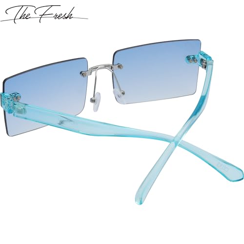 Image of The Fresh Minimalist Small Rectangular Sunglasses Clear Eyewear - Exquisite Packaging