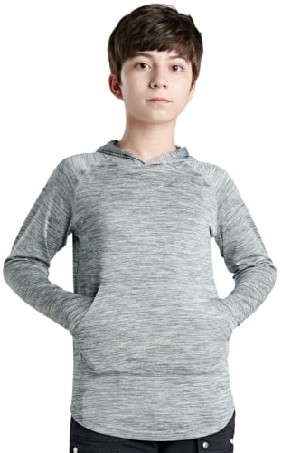 Liberty Imports 3 Pack: Youth Boys Teen Active Long Sleeve Hoodie Sweatshirts, Dry-Fit Hooded Pullover Shirts With Thumbholes And Pocket (Set 1, X-Large) #TOP1