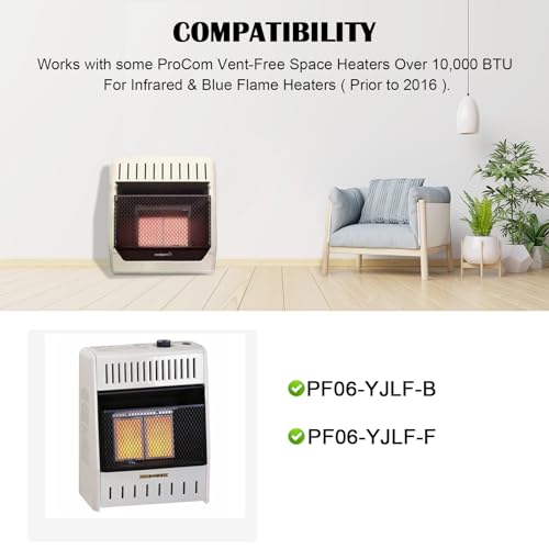 Image of Hiorucet PF06-YJLF-B PF06-YJLF-F Wall Heater Blower Fan Kit for ProCom Ventless Space Heater Over 10,000 BTU with Automatic /Manual Thermostat, Replacement PF06YJLFB Vent-Free Blower Fan Accessory Kit.