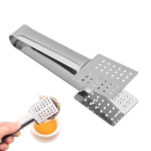 Tea Bag Squeezer Tongs Multipurpose Stainless Steel Tea Bag Tongs Non-Slip Kitchen Tongs Strainer Holder Tea-Filter Spoon for Gripping Loosing Leaf Tea-Bags Ice Sugar Cubes
