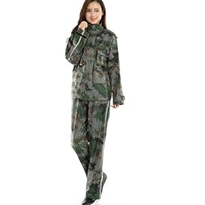 LXLTLB Waterdichte Jas Broek Suit, Camouflage Hooded Regenjas Regenbroek Pak Reflecterende Herbruikbare Mode Unisex Regenjas voor Outdoor