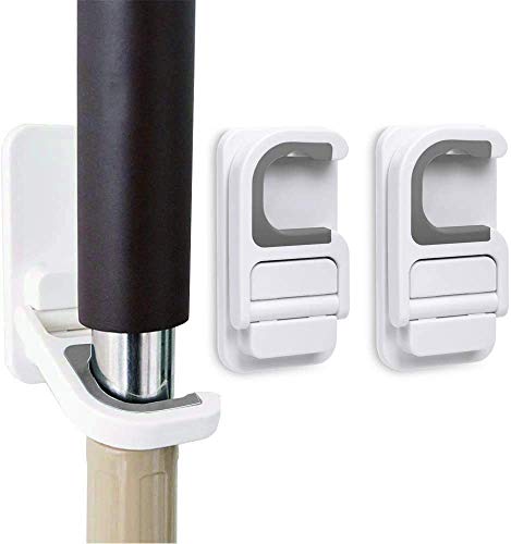 Tinkeep - Soporte para escoba y fregona, autoadhesivo, sin perforaciones, superantideslizante, para escoba y recogedor, soporte para montaje en pared, 3 unidades