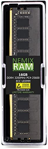 NEMIX RAM 16GB (1X16GB) DDR4 3200MHZ PC4-25600 2Rx8 1.2V CL22 288-PIN ECC Unbuffered UDIMM