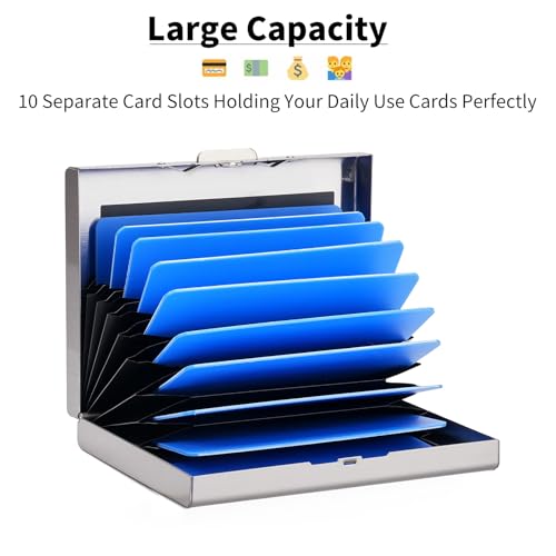 Image of Credit Card Holder Wallet Stainless Steel Card Case RFID Blocking Business Card Holder Protector for Women Men