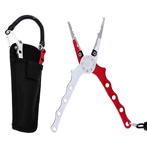 Lixada Fishing Pliers Saltwater (7.1inch-Red)