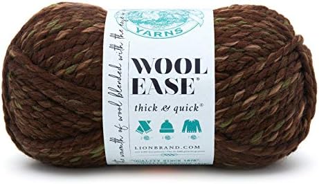 Lion Brand Yarn Company 1-Piece Wool-Ease Thick and Quick, Crimson, Red/ White