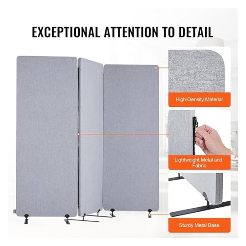 Divisorio acustico, portatile, insonorizzante, per la privacy, autoportante, pieghevole, a 3 pannelli, per un'efficace separazione della stanza