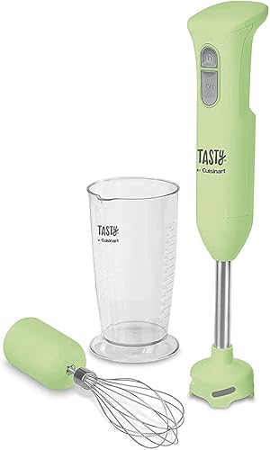 Tasty by Cuisinart Batidora de mano, verde, 2.5 pulgadas de largo x 2.5 pulgadas de ancho x 15.71 pulgadas de alto