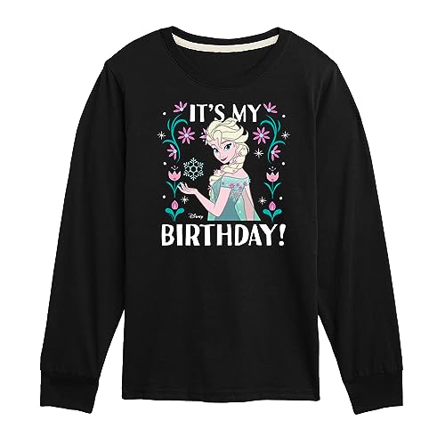 Disney Frozen - Elsa It's My Birthday - Toddler & Youth Long Sleeve Graphic T-Shirt - Size 4T Black