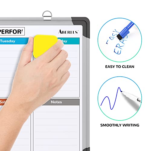 Small Weekly Calendar Dry Erase Whiteboard for Wall, 16" x 12" Magnetic Dry Erase Board, Hanging Double-Sided White Board, Portable Board for List, Kitchen, Planning, Memo, Home, Office - Image 5