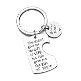 Bonus Dad Gifts Stainless Steel You Didn't Give Me Life Life Gave Me You Engraved Keychain from Daughter Or Son Stepdad New Dad Adoptive Father Jewelry