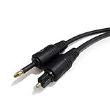  Cable de Audio de Fibra Óptica TOSlink Conector a óptico 3,5mm Jack 1m Negro