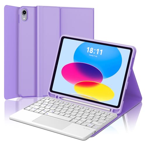 Teclado para iPad 10 Generacion Bluetooth con trackpad integrado y funda protectora Ñ