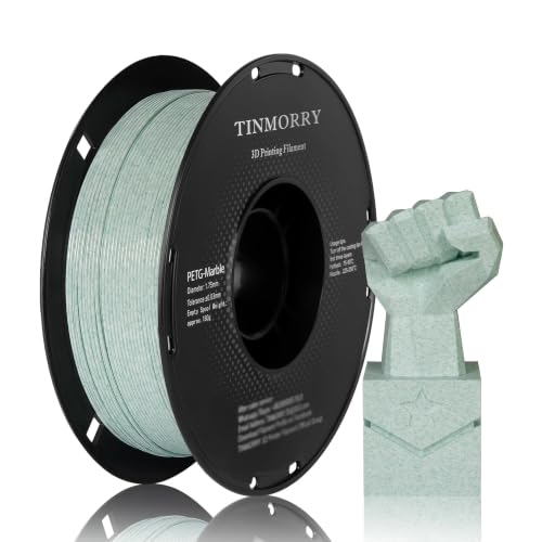 Image of TINMORRY Marble PETG Filament 1.75, Rapid PETG 3D Printer Filament, Compatible with Bambu FDM 3D Printer, 1 KG 1 Spool, Marble Magic Green