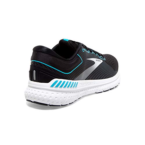 Brooks Brooks Womens Transcend 7 Running Shoe - Black/Ebony/Blue Bird - B - 9.5