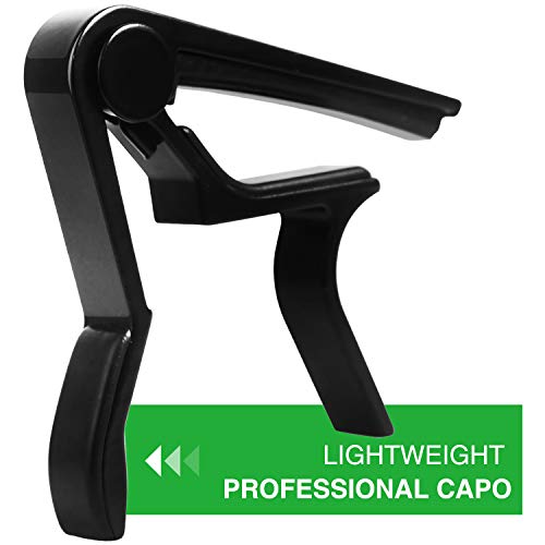 Image of SIIWOO Guitar Capo, 6-String Acoustic & Electric Guitar Capo, Black Silicone Rubber Capo for Acoustic Guitar, Bass Guitar, Electric Guitar, Ukulele, Banjo, Mandolin
