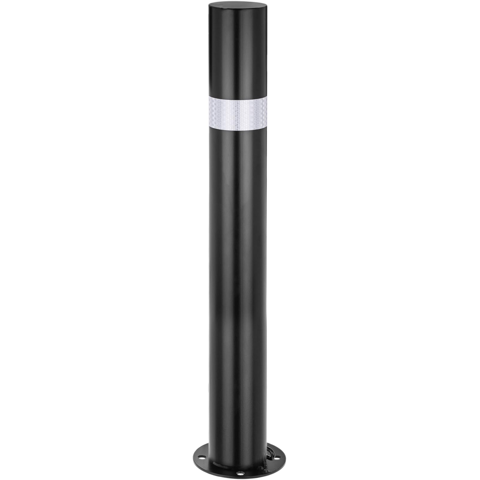 PrimeMatik Pilona bolardo de Acero 76x600mm Negro Base clavada removible