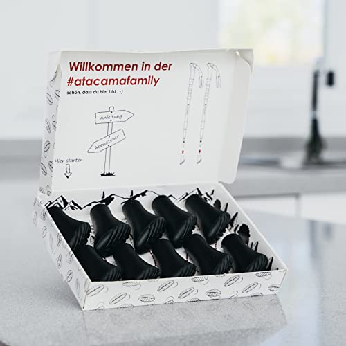 Atacama Nordic Walking Stöcke Gummipuffer - [10 Stück] für Asphalt passen auf alle Wanderstöcke weiche dämpfende Gummipuffer für Walkingstöcke Pads für Trekking Stöcke Walking Pad Walkingstöckepuffer