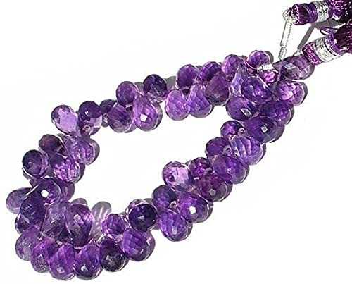 Briolettes améthyste d'Afrique gouttes micro facettées 8x6-9x6mm pour bijoux