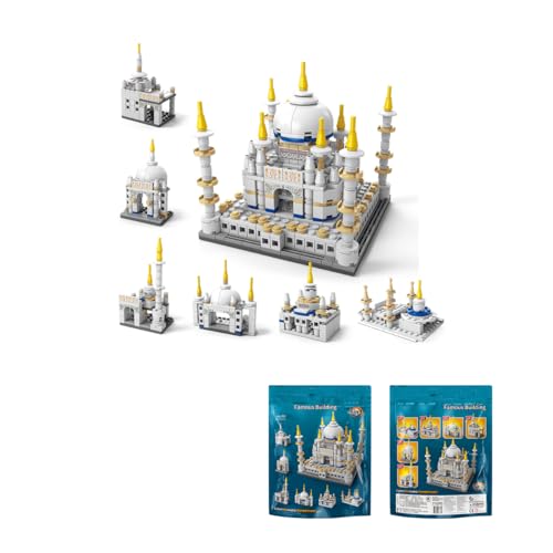 Image of SKY LINE OCEAN 6-in-1 Taj Mahal Building Block Set Toys | STEAM Kit for Kids | Build Iconic Monuments & Landmarks (510+Pcs) | Birthday Gift for Boys & Girls || 6 Months Structural Warranty