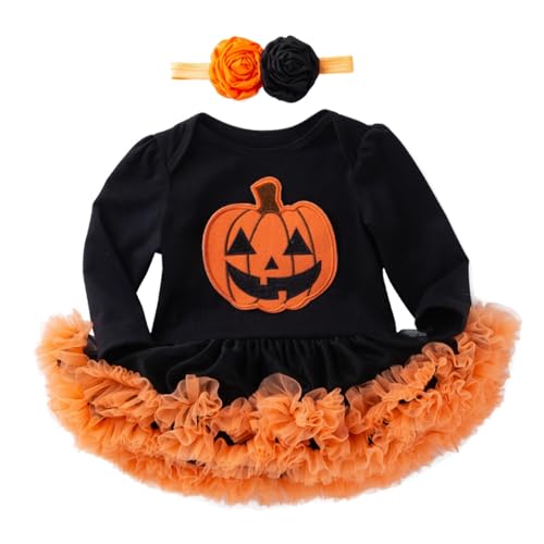 MUMZUGI Neugeborenes Baby Mädchen Kleidung Outfits Halloween Lange Ärmel Baby Outfit Sets Halloween, Kürbis04 0-3 Monate