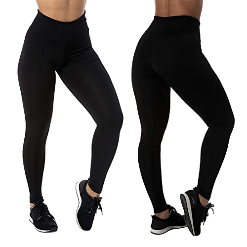 KIT 3 LEGGINGS CINTURA ALTA TECIDO DUPLO ZERO TRANSPARÊNCIA