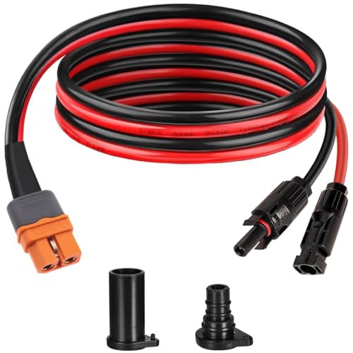 Xiatiaosann XT60i からソーラーケーブル 10AWG ソーラーパネルから XT60i コネクタアダプタ、ポータブルパワーステーションソーラージェネレータ用 XT60i メス延長ケーブル ソーラーパネル(0.6m)
