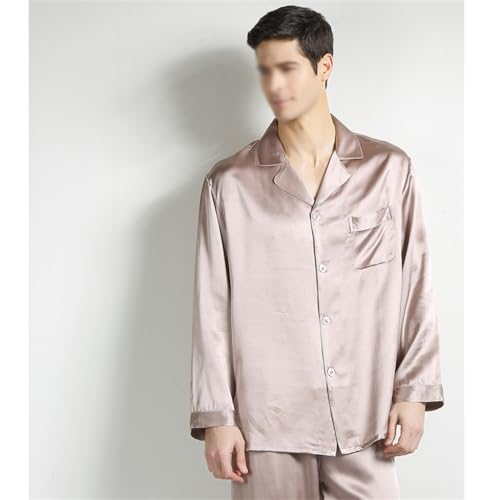 Men's Spring And Autumn Silk Home Two Piece Set With, And Pajamas4