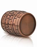 HemGrinder Herb Grinder Large Grinders 2.5' Beer Barrel Shaped 4 Parts Spice Grinder with Deep Jar and Bonus Scraper Zinc Alloy Grinders - Red Bronze Without Holder